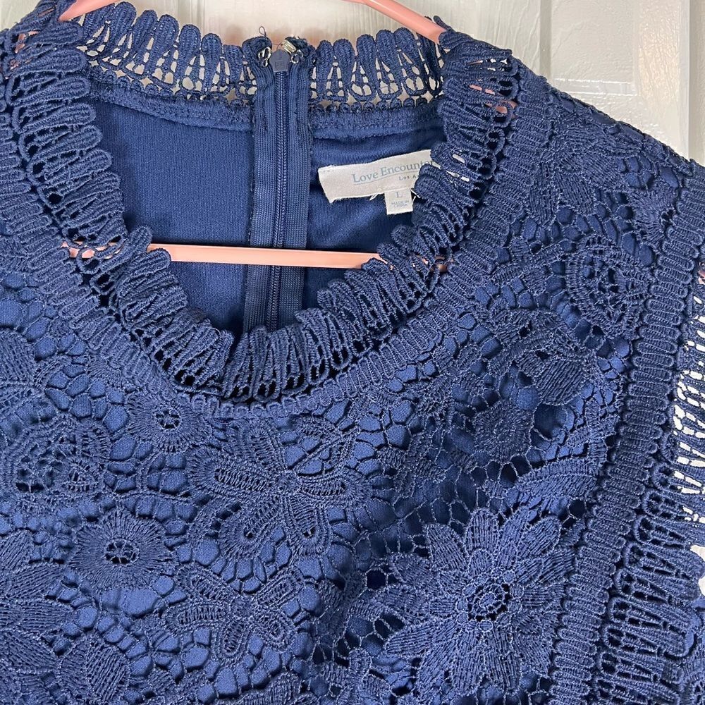 Love Encounter Womens Boutique Navy Dress L - Picture 2 of 4